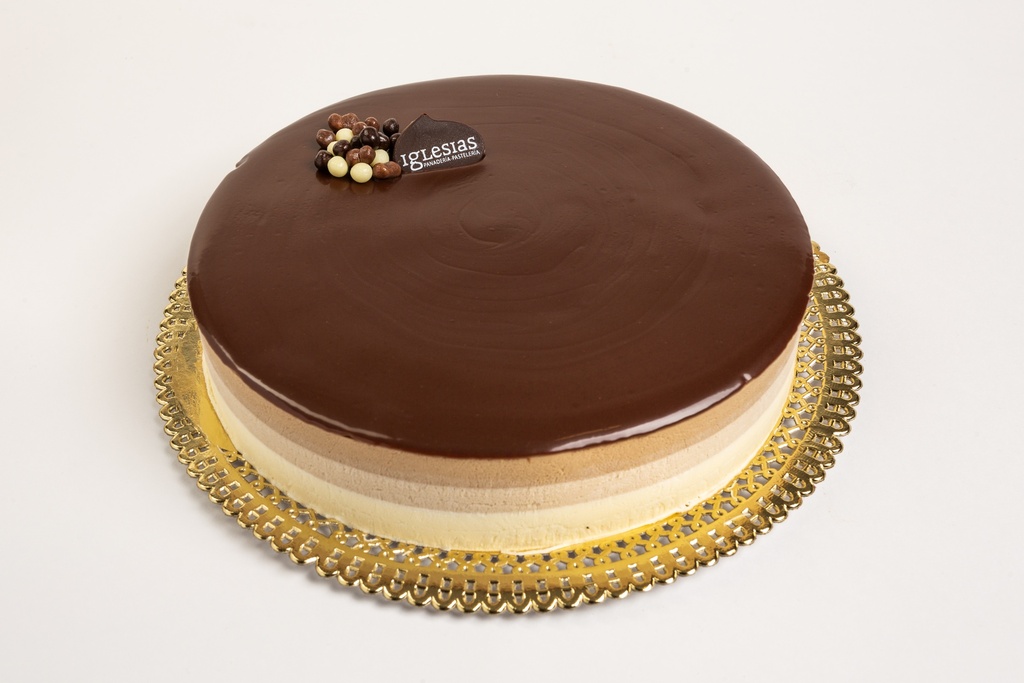 Tarta de tres chocolates pequeña