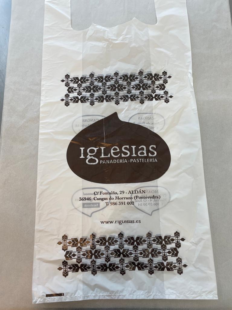 Bolsa Camiseta Blanca 50 MY 70% Reciclada 43x55 Iglesias